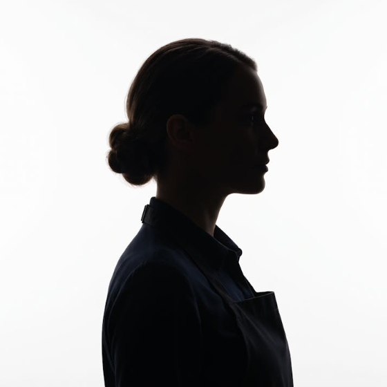 Silhouette of a coffee shop owner